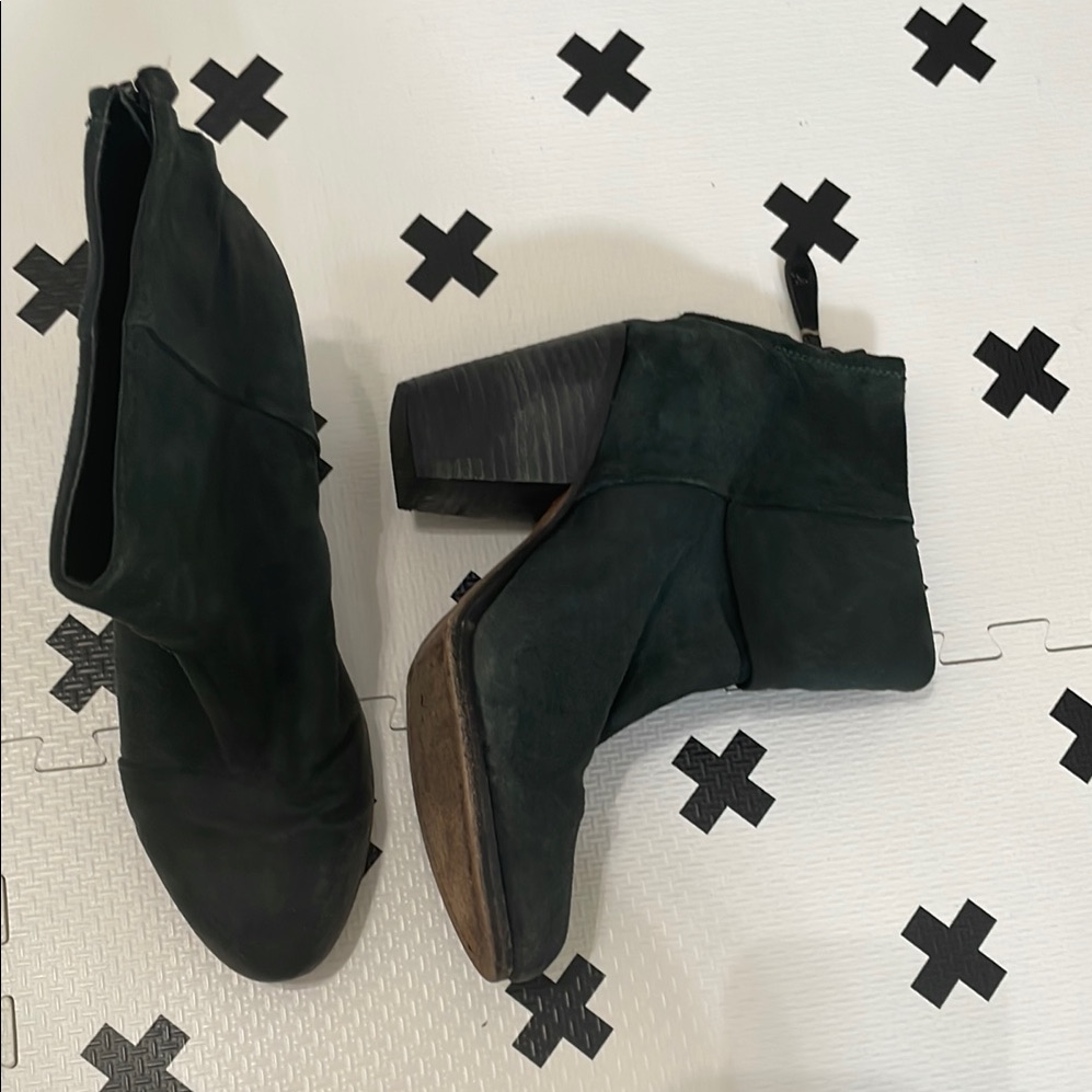Rag & Bone Green Ankle Boots With Chunky Heel